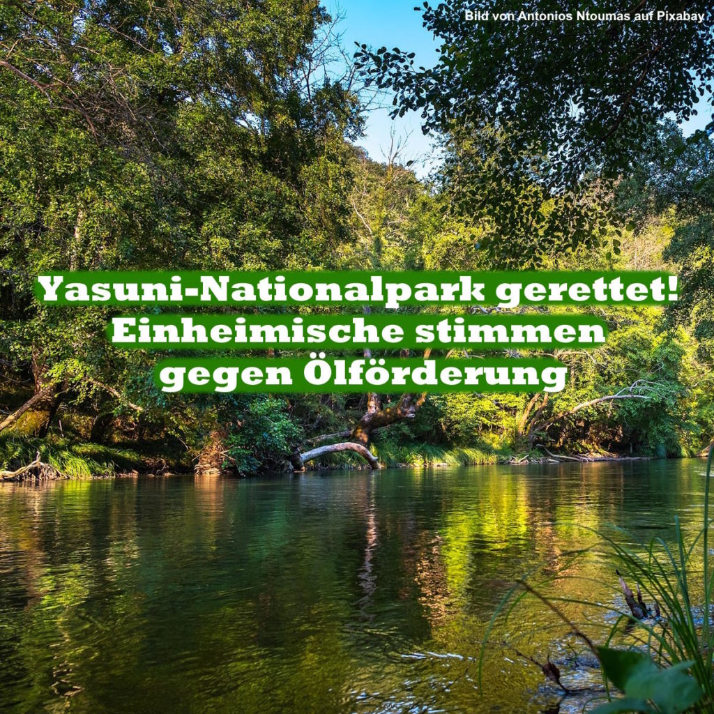 Yasuni-Nationalpark gerettet! Einheimische stimmen gegen Ölförderung